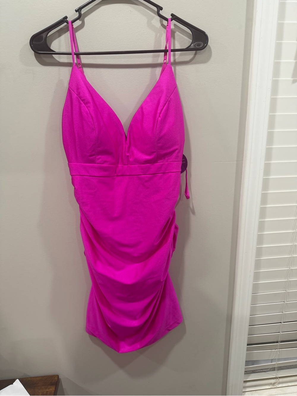 Windsor Hot Pink Ruched Mini Dress